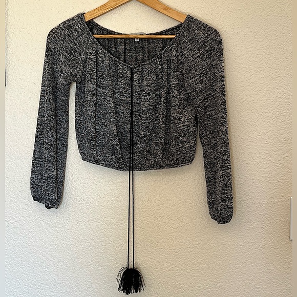 Charlotte Russe Tops - Charlotte Russe | Tassle Long-Sleeve Crop Top